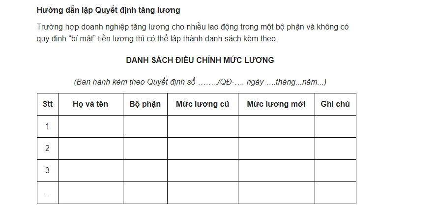 Mẫu quyết định tăng lương 2019 – trang 3, áp dụng trên phần mềm tính lương CorePayroll
