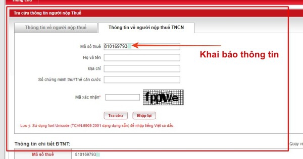 Cách tra cứu thông tin người nộp thuế