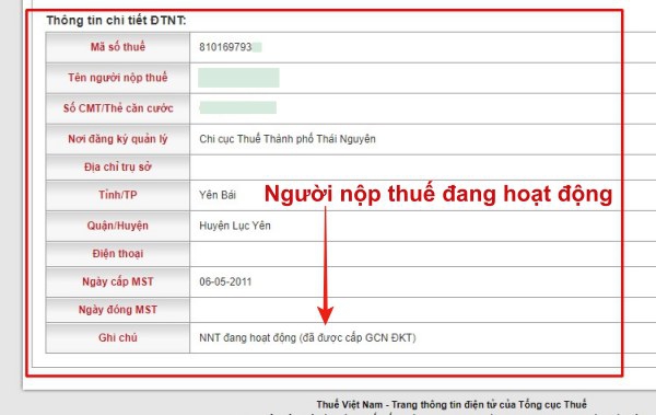 Cách tra cứu thông tin người nộp thuế