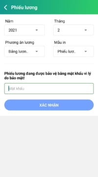 Phần mềm tính lương - Mật khẩu xem phiếu lương