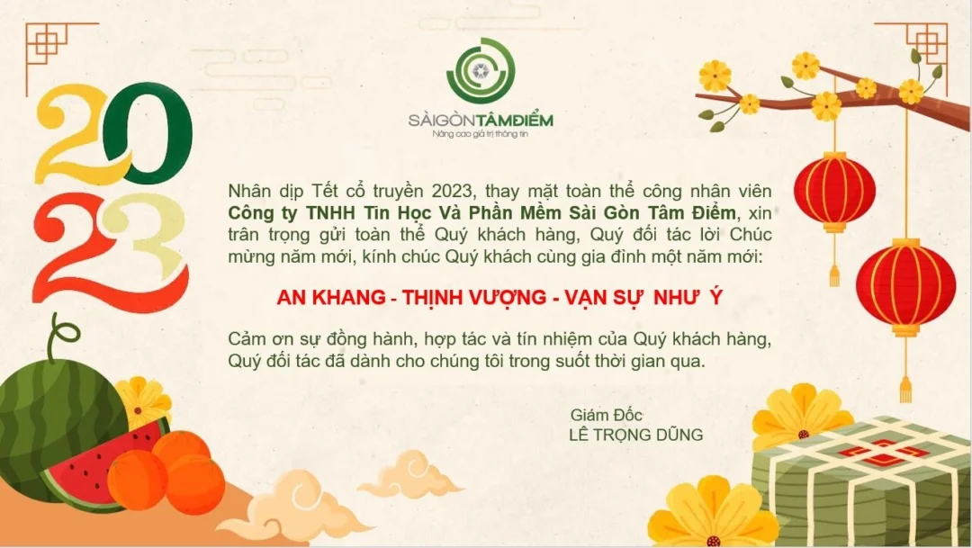 Thư chúc Tết Quý Mão 2023 của Giám đốc Công ty Sài Gòn Tâm Điểm gửi Quý khách hàng, Quý đối tác