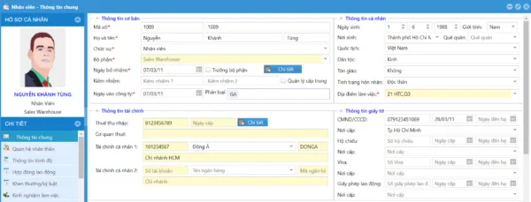 phan mem nhan su corehrm ho so nhan vien