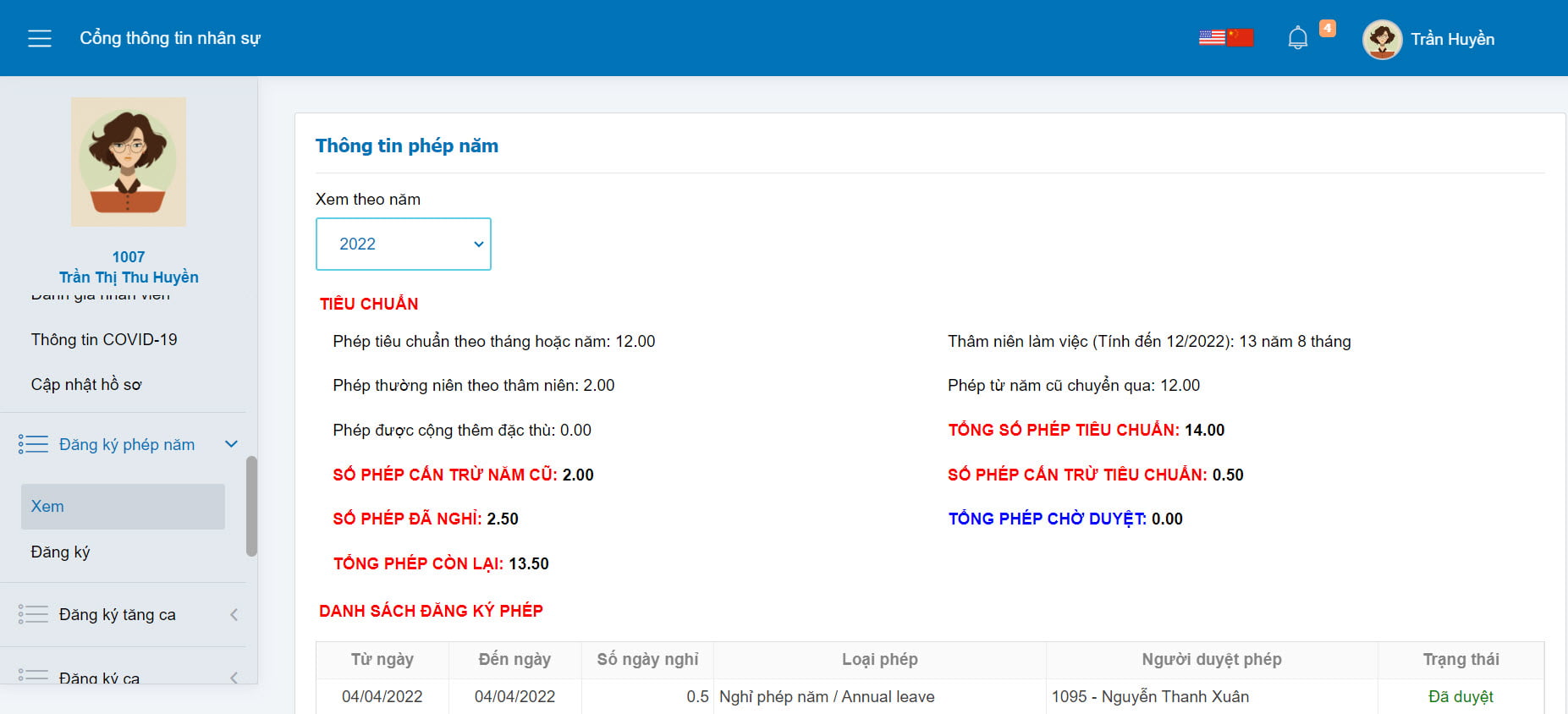 Quản lý hồ sơ nhân viên và khai báo thuế trên portal CoreHRM