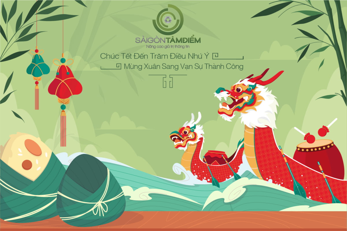 Thiệp mừng Xuân Giáp Thìn 2024 của Công ty Sài Gòn Tâm Điểm chúc Quý khách hàng năm mới thành công