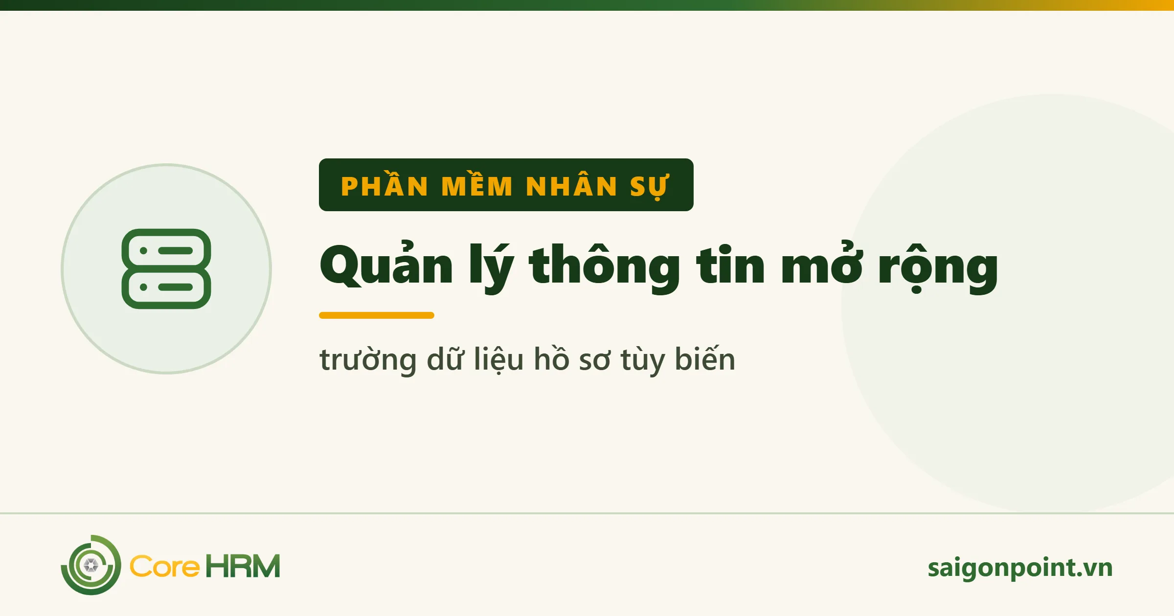 Quản lý thông tin mở rộng — trường dữ liệu hồ sơ tùy biến