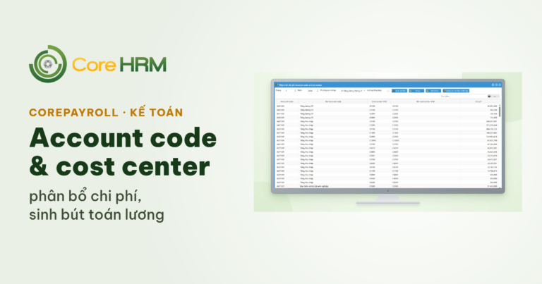 Account code & cost center