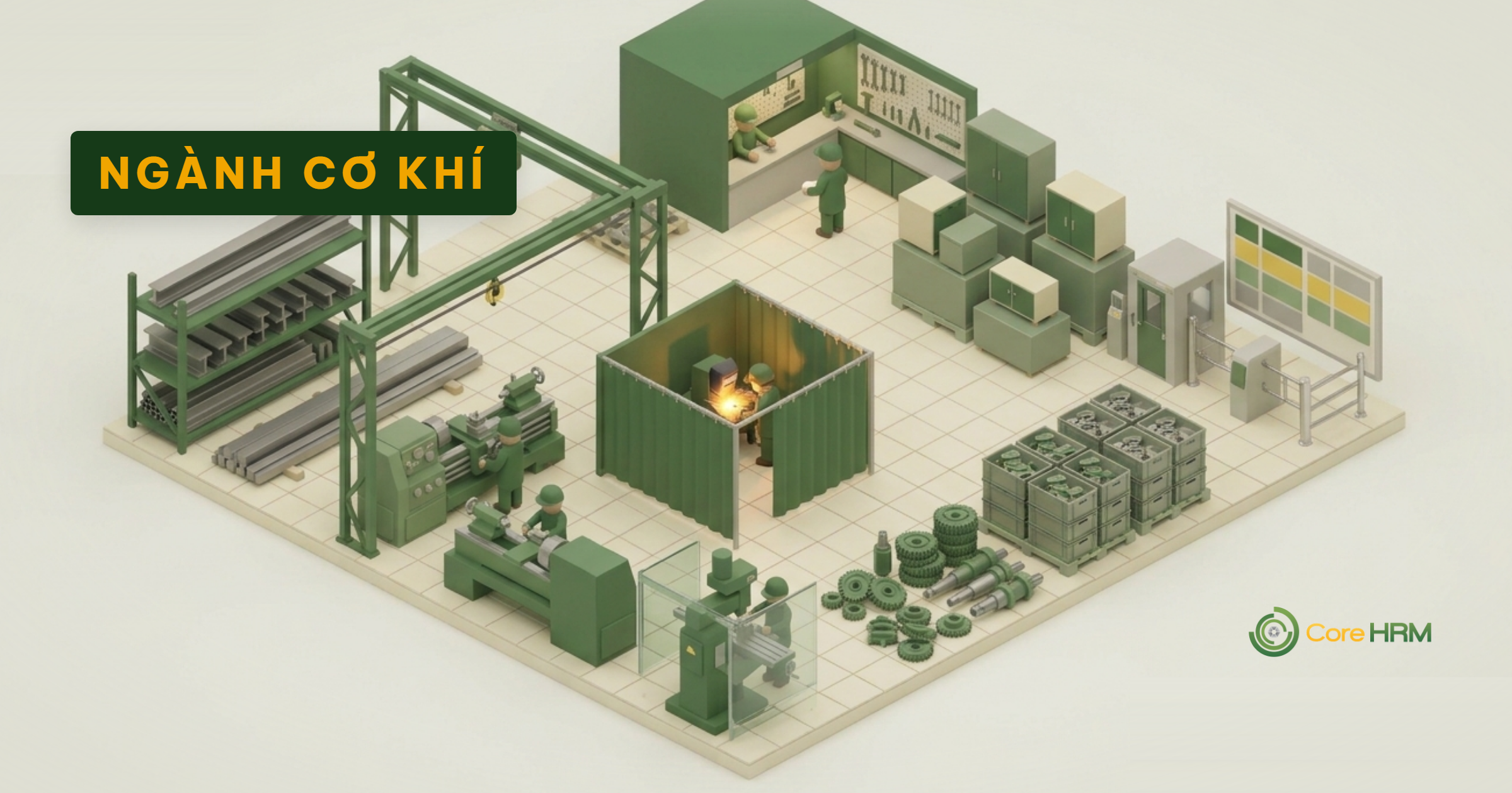 Phần Mềm Nhân Sự Ngành Cơ Khí & Chế Tạo: Bậc Thợ, Ca Kíp, Tăng Ca Theo Dự Án