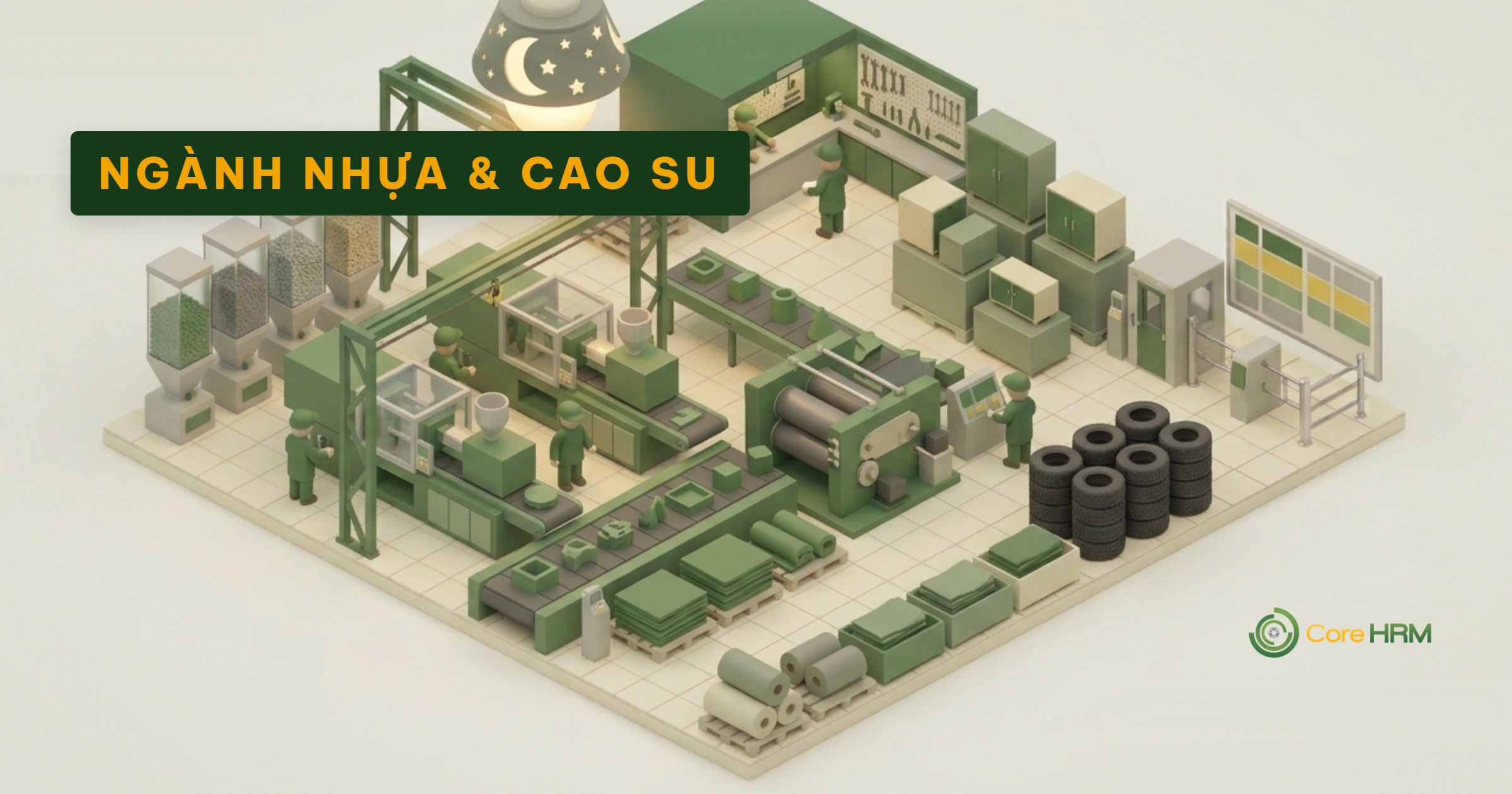 Phần Mềm Nhân Sự Ngành Nhựa & Cao Su: Ca 24/7 Liên Tục, Máy Chạy Không Ngừng