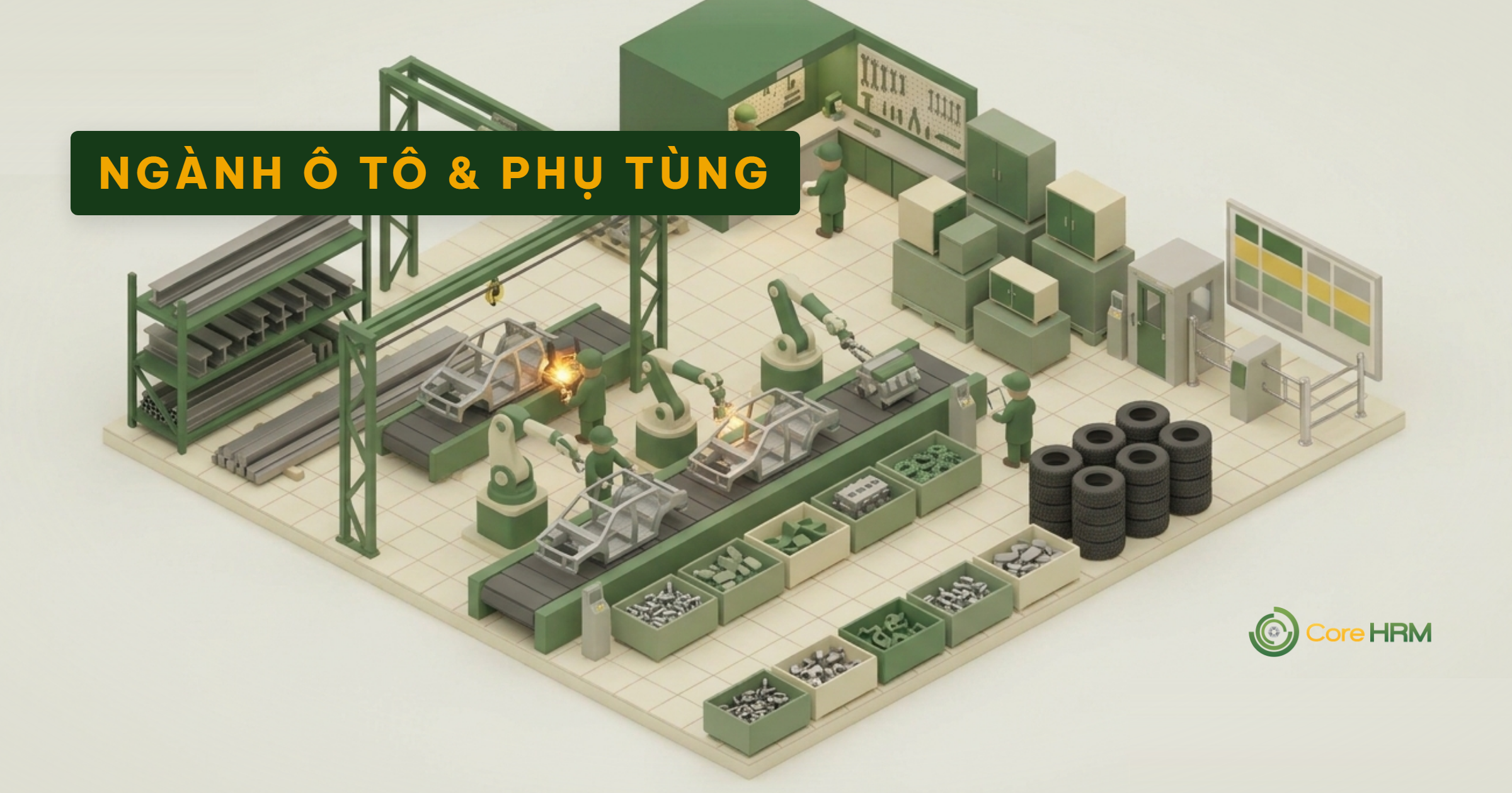 Phần Mềm Nhân Sự Ngành Ô Tô & Phụ Tùng: Ca Kíp JIT, Chấm Công Chính Xác, FDI
