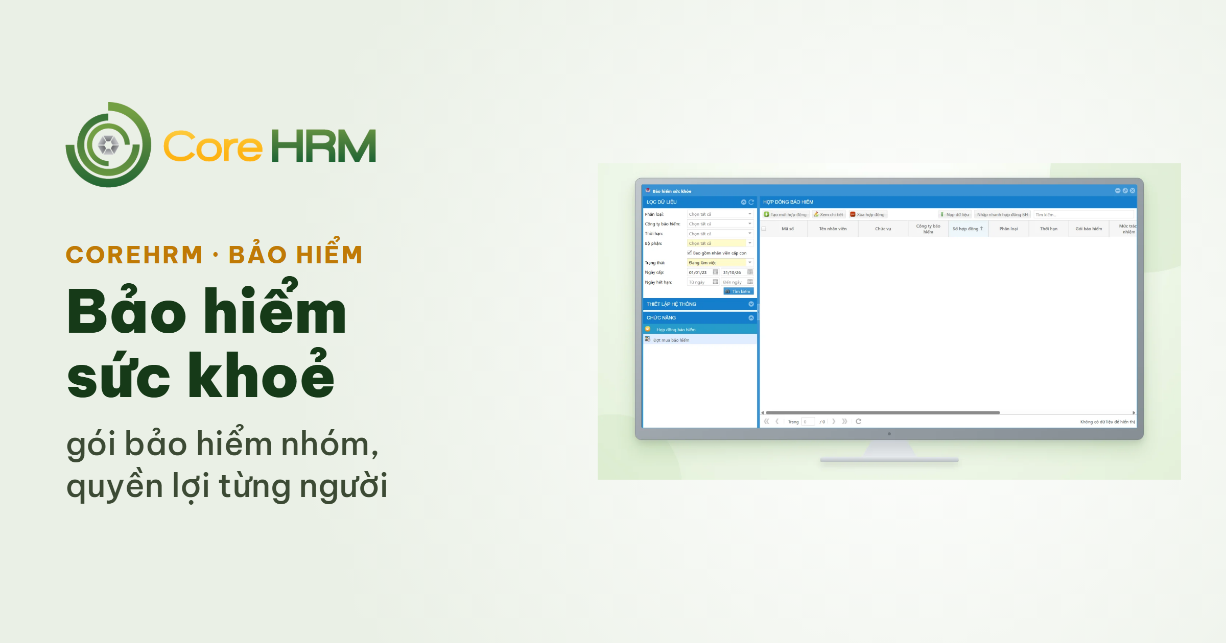 Bảo hiểm sức khỏe cho người lao động — quản lý gói và quyền lợi