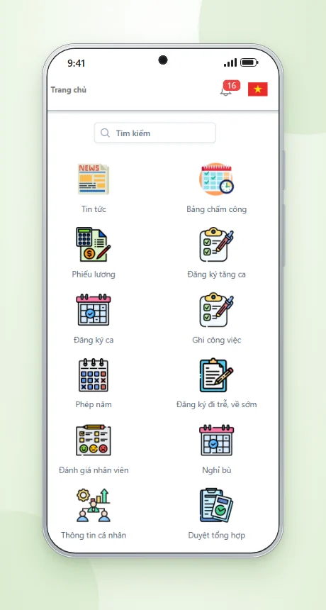 Trang chủ App chấm công CoreAtt – điểm danh, bảng chấm công, tăng ca, phép năm ngay trên điện thoại