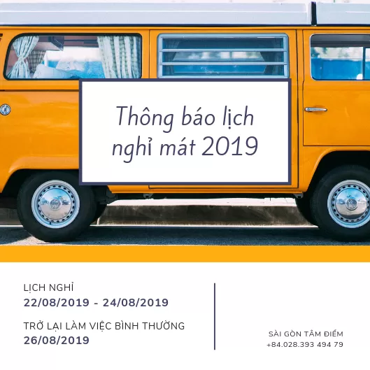 THÔNG BÁO LỊCH NGHỈ DƯỠNG 2019